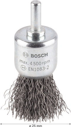 Металлическая щетка Bosch PRO с прямым хвостовиком, диаметр 25 мм.