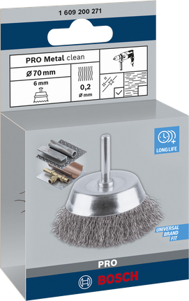 Щетка Bosch PRO Metal clean Cup Brush 70 мм для чистки металлических поверхностей.