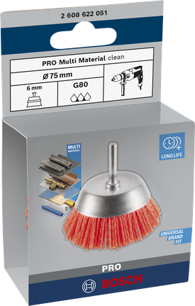 Щетка-подставка Bosch PRO Multi Material Clean Cup Brush 75 мм для дрелей.