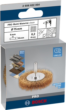 Проволочная щетка Bosch PRO Multi Material для очистки различных материалов, диаметр 75 мм.