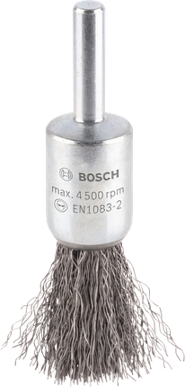 Металлическая щетка Bosch PRO с загнутым концом и проволокой диаметром 15 мм.