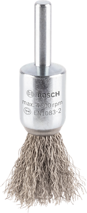 Щетка Bosch PRO из нержавеющей стали с прямым хвостовиком для очистки.