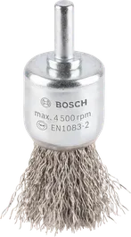 Щетка Bosch PRO из нержавеющей стали с прямым хвостовиком для очистки.
