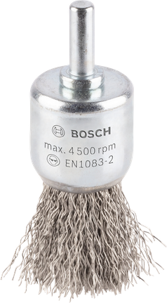 Щетка Bosch PRO из нержавеющей стали с прямым хвостовиком для очистки.