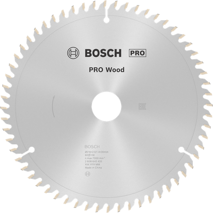 Пильный диск Bosch PRO Wood 216 мм для точной распиловки древесины.