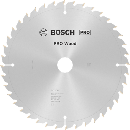 Пильный диск Bosch PRO для циркулярной пилы по дереву диаметром 254 мм обеспечивает чистый срез древесины.