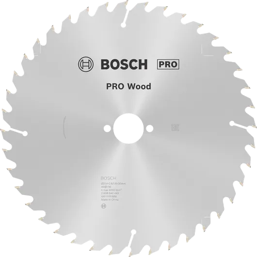 Пильный диск Bosch PRO Wood T40 для точной распиловки древесины.