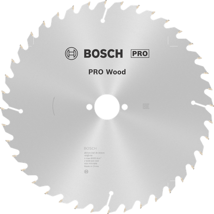 Пильный диск Bosch PRO Wood T40 для точной распиловки древесины.