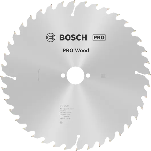 Пильный диск Bosch PRO для циркулярной пилы по дереву диаметром 254 мм обеспечивает чистый срез древесины.