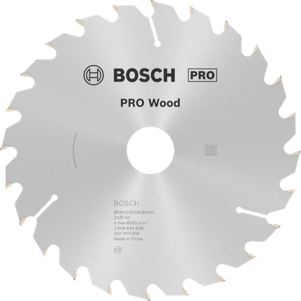 Пильный диск Bosch PRO Wood 180 мм T24 для циркулярной пилы по дереву.