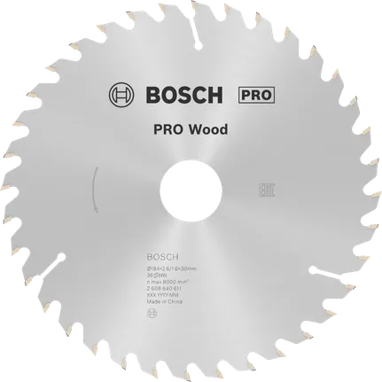 Пильный диск Bosch PRO для циркулярной пилы по дереву, диаметр 184 мм.
