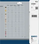 Упаковка пильного полотна для дисковой пилы Bosch PRO по дереву с таблицей совместимости материалов.