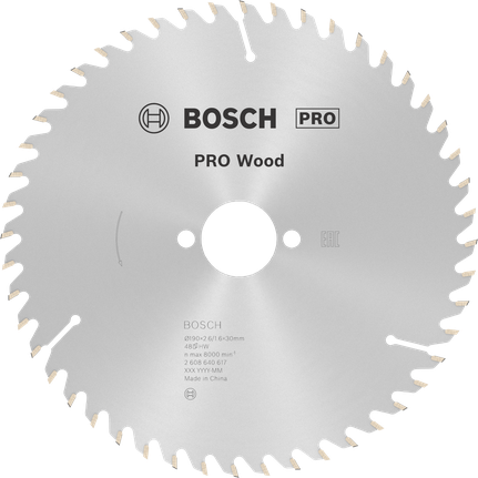 Пильный диск Bosch PRO Wood диаметром 190 мм для точной резки.