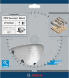 Пильный диск Bosch PRO Construct для циркулярной пилы по дереву, диаметр 160 мм.