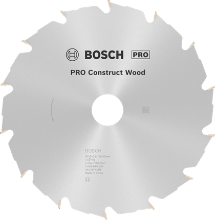 Пильный диск для циркулярной пилы Bosch PRO Construct по дереву, диаметр 210 мм.