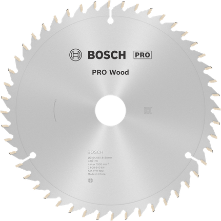 Пильный диск Bosch PRO Wood диаметром 216 мм для точной распиловки древесины.