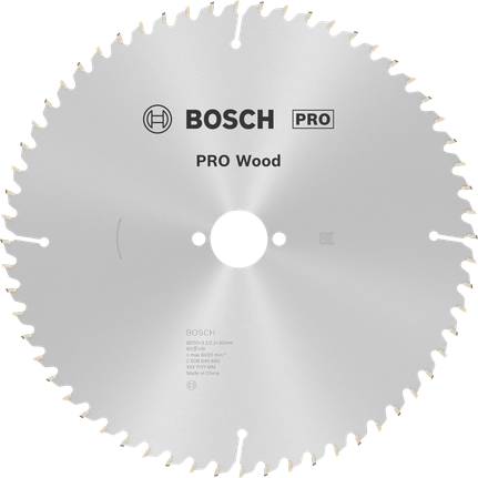 Пильный диск Bosch PRO для циркулярной пилы по дереву, 250 мм, T60.