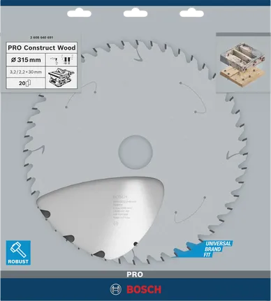 Пильный диск Bosch PRO Construct Wood диаметром 315 мм.