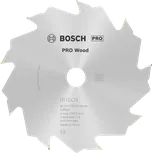 Пильный диск Bosch PRO для циркулярной пилы по дереву диаметром 130 мм обеспечивает чистый срез древесины.
