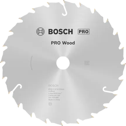 Пильный диск Bosch PRO Wood Circular Saw 190 мм T24 для распиловки древесины.