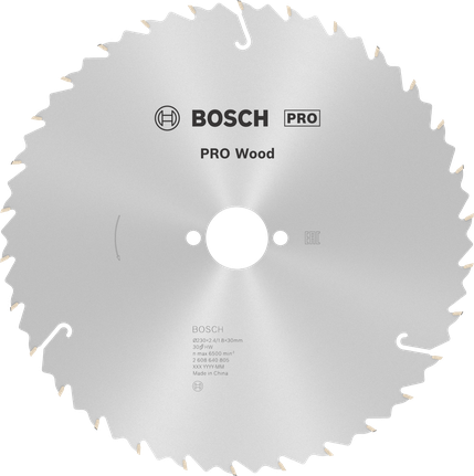 Пильный диск Bosch PRO для циркулярной пилы по дереву диаметром 230 мм для точной распиловки древесины.