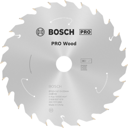 Пильный диск для аккумуляторной циркулярной пилы Bosch PRO Wood 150 мм T24.