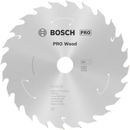 Пильный диск для аккумуляторной циркулярной пилы Bosch PRO Wood 160 мм T24.