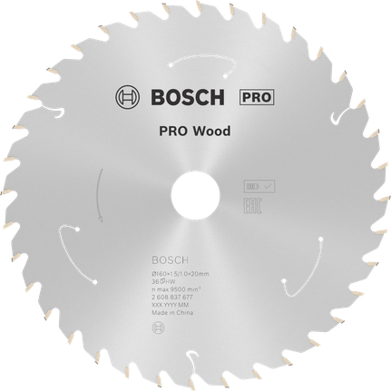 Пильный диск для аккумуляторной циркулярной пилы Bosch PRO Wood 160 мм T36.