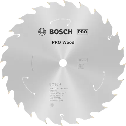 Пильный диск для аккумуляторной циркулярной пилы Bosch PRO Wood 165 мм T24.
