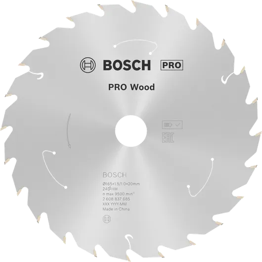 Пильный диск для аккумуляторной циркулярной пилы Bosch PRO Wood 165 мм T24.