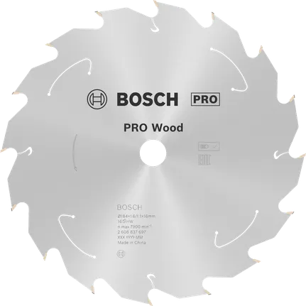 Пильный диск для аккумуляторной циркулярной пилы Bosch PRO Wood, диаметр 184 мм.