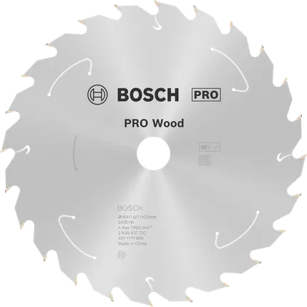 Пильный диск для аккумуляторной циркулярной пилы Bosch PRO Wood 184 мм T24.