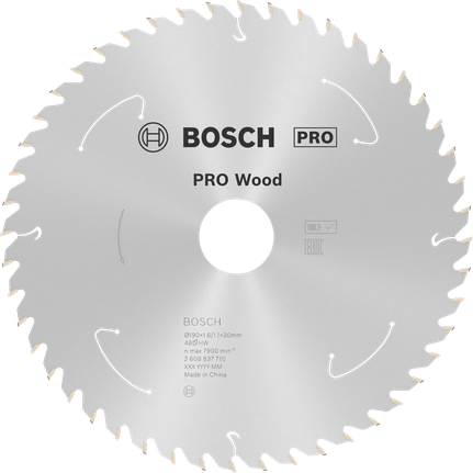Пильный диск Bosch PRO Wood, 190 мм, T48.