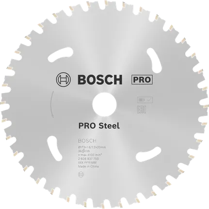 Пильный диск Bosch PRO Steel для аккумуляторной циркулярной пилы, диаметр 173 мм.