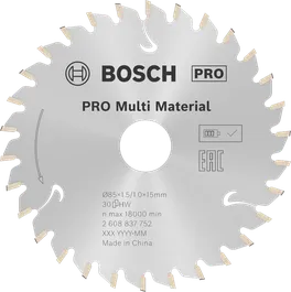 Пильный диск Bosch PRO Multi Material для аккумуляторной циркулярной пилы, 85 мм.