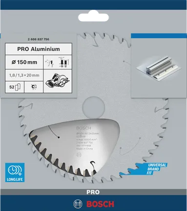 Пильный диск Bosch PRO из алюминия для беспроводной циркулярной пилы, 150 мм.