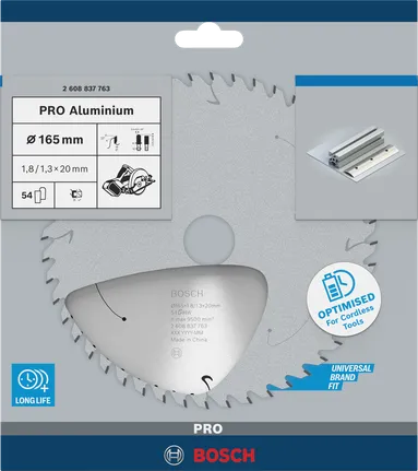 Пильный диск Bosch PRO из алюминия для беспроводной циркулярной пилы, 165 мм.