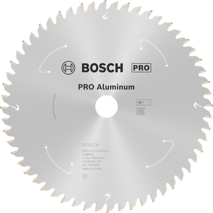 Пильный диск Bosch PRO из алюминия для аккумуляторной циркулярной пилы, 190 мм.