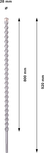 Сверло Bosch PRO SDS max-9 для натурального камня, 28x800x920 мм.