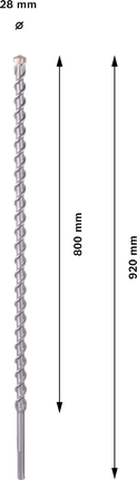 Сверло Bosch PRO SDS max-9 для натурального камня, 28x800x920 мм.
