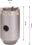 Коронкорез Bosch PRO SDS plus-5, диаметр 40 мм, 6 зубьев.