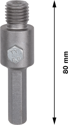 Адаптер Bosch PRO Hex M16 80 мм для инструментов с шестигранным хвостовиком.