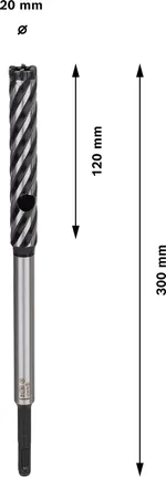Сверло Bosch PRO SDS plus для резки арматуры, 20 x 120 x 300 мм.