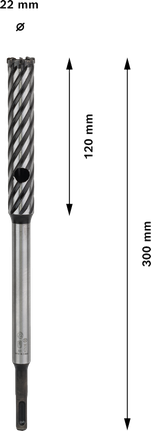 Сверло Bosch PRO SDS plus для резки арматуры, 22x120x300 мм.