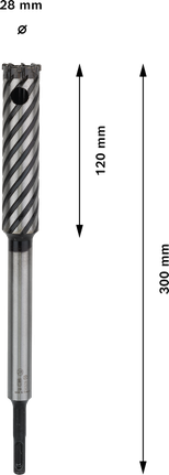 Сверло Bosch PRO SDS plus для резки арматуры, 28x120x300 мм.