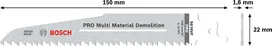 Отвал Bosch PRO Multi Material Demolition S610VF, 150 мм.