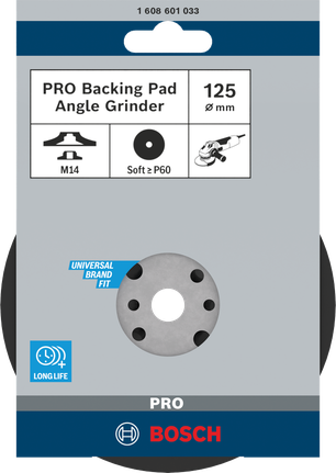 Мягкая опорная пластина Bosch PRO 125 мм для угловых шлифовальных машин.