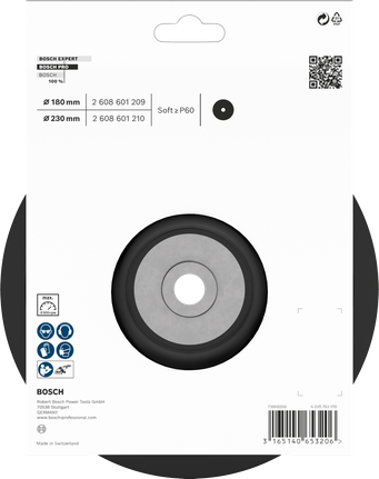 Мягкая опорная пластина Bosch PRO 180 мм для угловых шлифовальных машин.