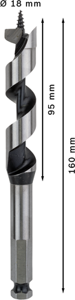Сверло Bosch PRO для дерева, 18 x 95 x 160 мм, для точного сверления.