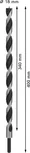 Сверло Bosch PRO Wood Brad Point 18 x 340 x 400 мм.